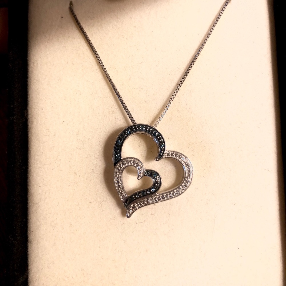 Silver Kay Jewelers Double Heart Necklace